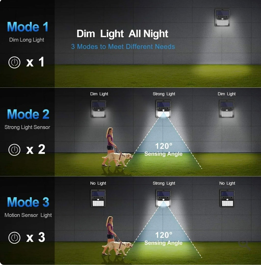 Smart Solar Wall Lights – Wireless Outdoor LED with Motion Sensor & 3 Lighting Modes