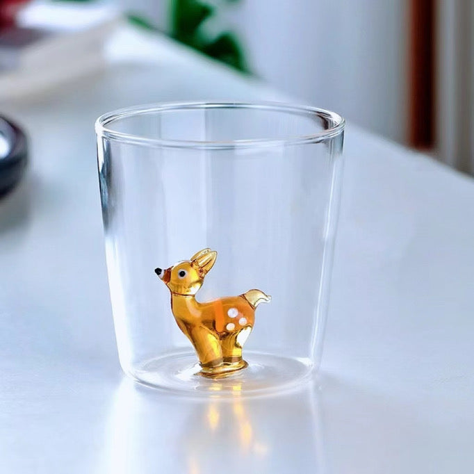 Creative Christmas High Bore Silicone Wapiti Glass Cup Cerf Horn Wine Cup - Tasse à Vin - Boîte De Couleur